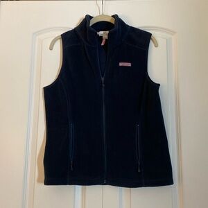 Vineyard Vines fleece vest navy blue, women’s small